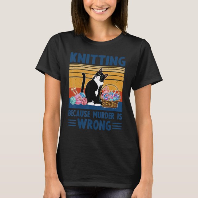 Quatsch, weil Mord falsch ist Katzenzucken T-Shirt (Vorderseite)