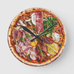 Quattro Stagioni Pizza Runde Wanduhr