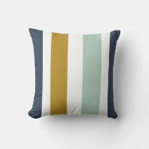 Quattro Streifen in Navy Blue, Celadon, Ochre, Whi