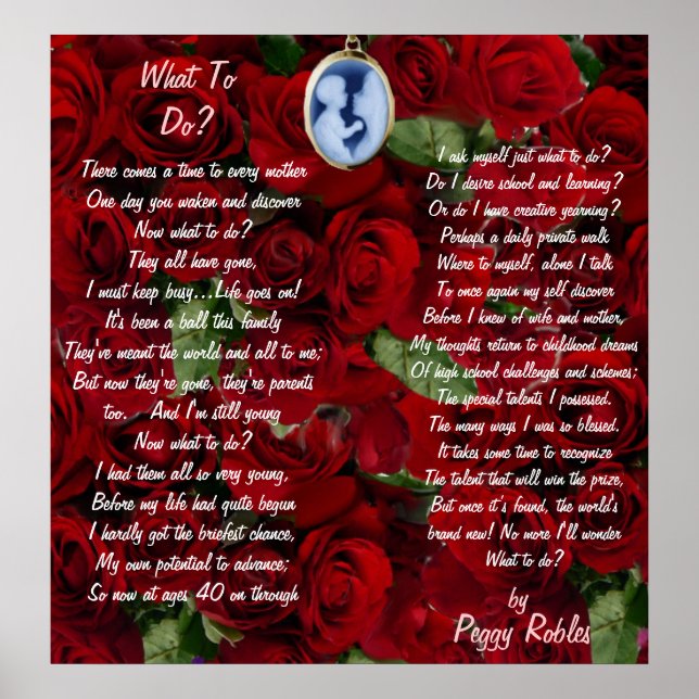 Que faire ? Poster pour la fête des mères (Devant)