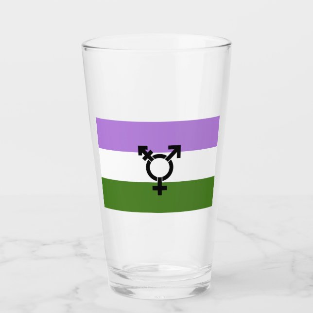 Que - Geschlechtsspezifischer Queer Stolz Glas (Vorderseite)