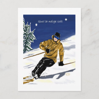Que la neige soit/Ski carte postale