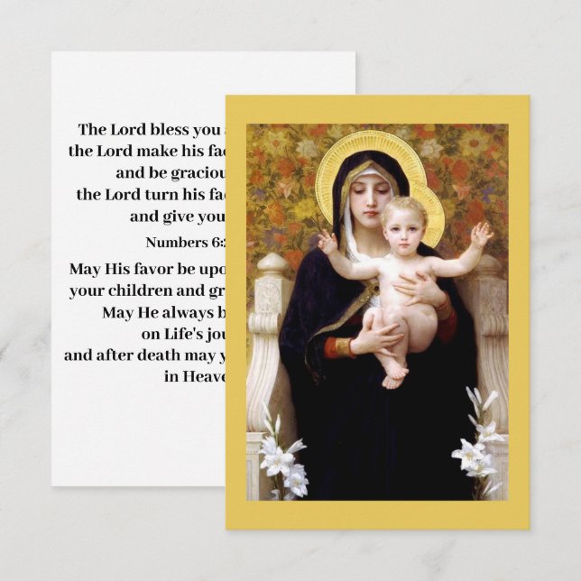 Que le Seigneur vous bénisse carte de prière (Devant / Derrière)