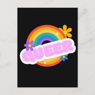 Que. LGBT+Pride-Karte Postkarte