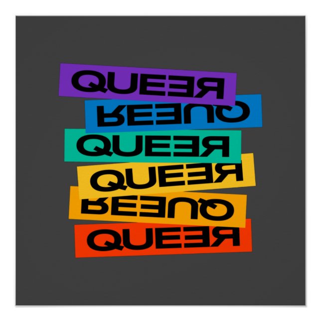 Que-Stolz-Homosexuell mit Regenbogenfarbe Poster (Vorderseite)