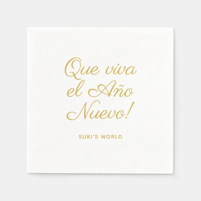 Que Viva El Año Nuevo! Neues Jahr-Silvester-Party Serviette (Vorderseite)