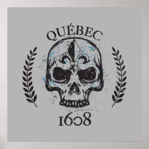 Québec 1608 Kranstil Grunge Metal 1608 Poster