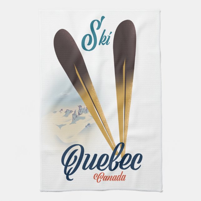 Quebec Canada Skipster Geschirrtuch (Vertikal)