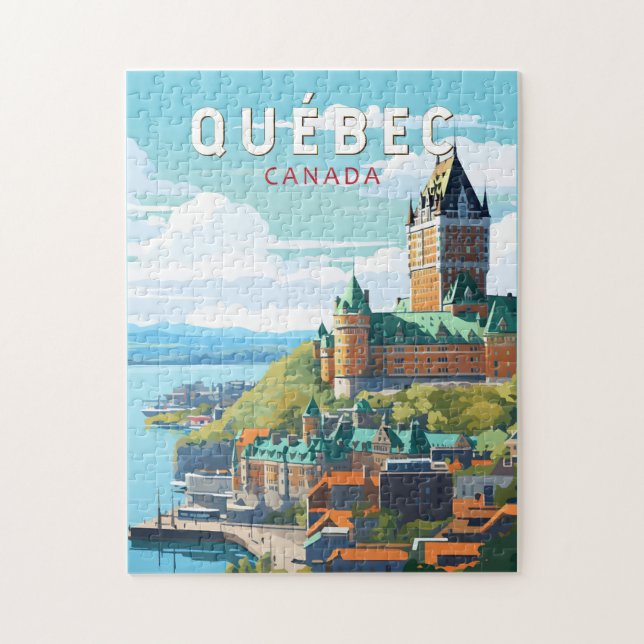 Quebec Canada Travel Art Vintag (Vertikal)