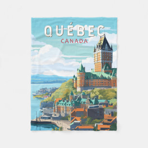 Quebec Canada Travel Art Vintag Fleecedecke