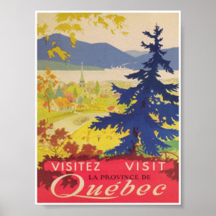 Quebec Canada Vintage Travel Poster