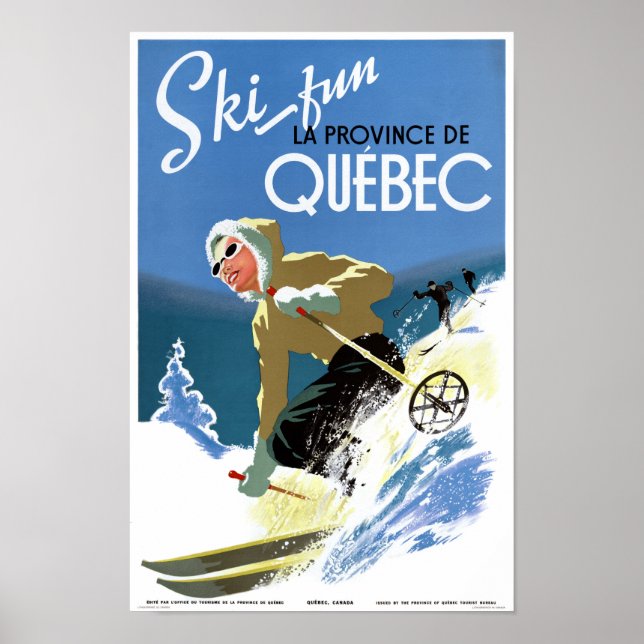 Quebec Canada Vintage Travel Poster Zurück (Vorne)