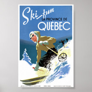 Quebec Canada Vintage Travel Poster Zurück