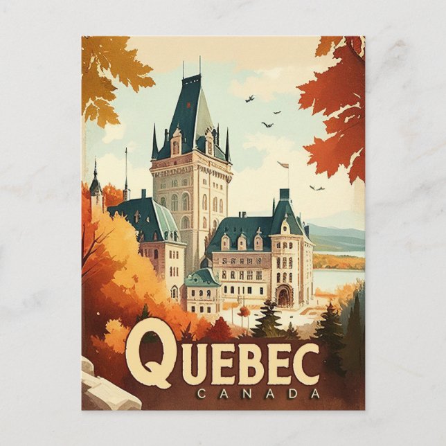 Quebec, Canada Vintage Travel Postkarte (Vorderseite)