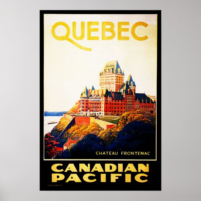 QUEBEC Chateau Frontenac Resorts Hotel Holidays Poster (Vorne)