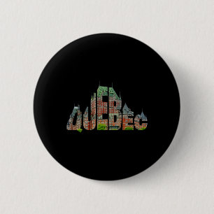 Quebec Chateau Frontenac Typografie Kanada Reise Button