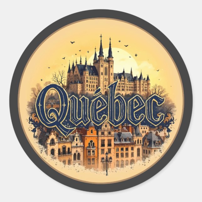 Quebec City Canada Runder Aufkleber (Vorderseite)