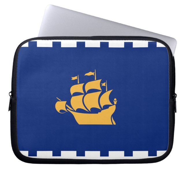 Quebec City Flag Laptop Sleeve (Vorderseite)