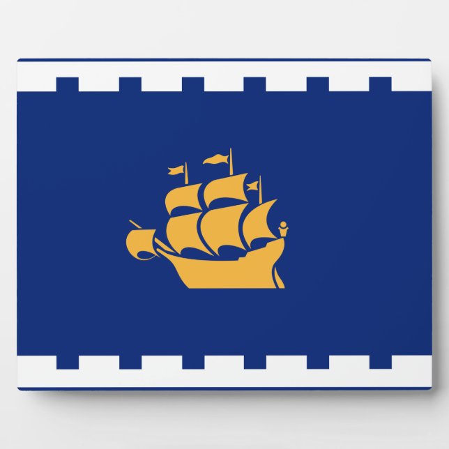 Quebec City Flag Plaque Fotoplatte (Vorderseite)