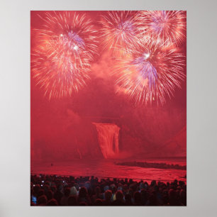 Quebec City, Quebec, Canada. Fireworks at Parc Poster