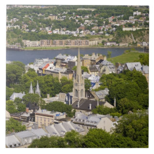 Québec City, Québec, Kanada. Blick hinunter auf di Fliese