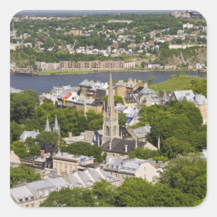 Québec City, Québec, Kanada. Blick hinunter auf di Quadratischer Aufkleber