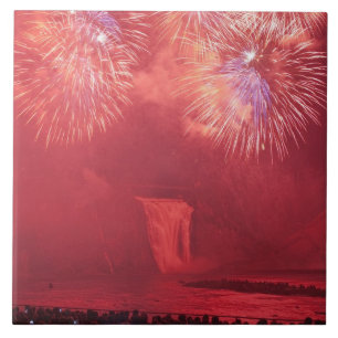 Québec City, Québec, Kanada. Feuerwerk am Parc Fliese