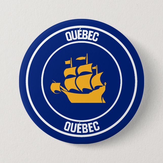 Quebec City Round Emblem Button (Vorderseite)