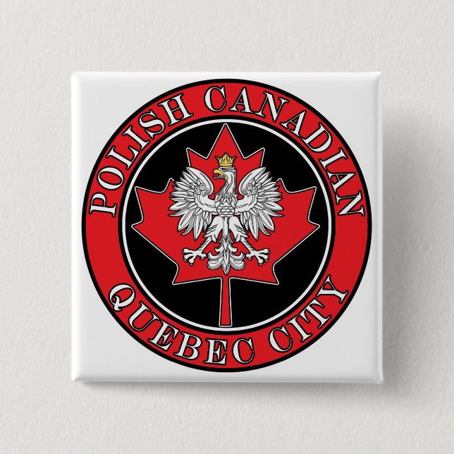 Quebec City Runde Polnisch kanadisches Leaf Button (Vorderseite)
