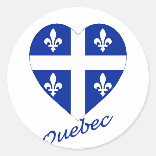 Quebec Flag Herz mit Namen Runder Aufkleber (Vorderseite)