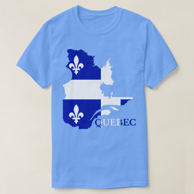 Quebec Flag Map QC Canada  T-Shirt (Design vorne)