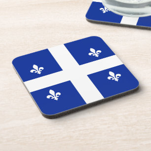 Quebec Flag PQ QC mit Fleur de lys Getränkeuntersetzer