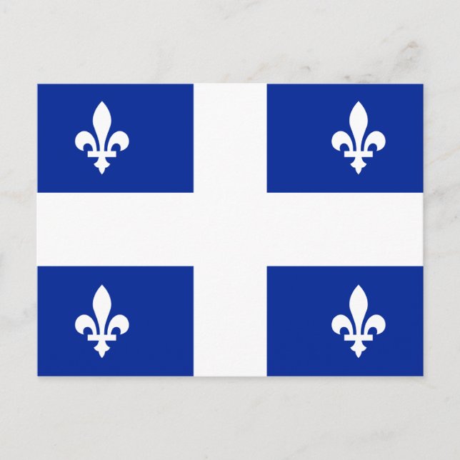 Quebec Flag PQ QC mit Fleur de lys Postkarte (Vorderseite)