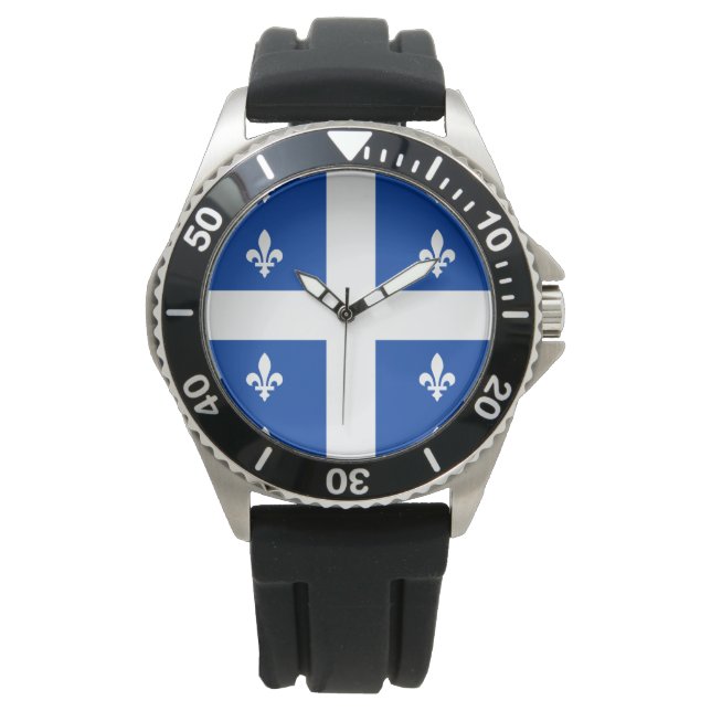 Quebec-Flagge Armbanduhr (Vorderseite)