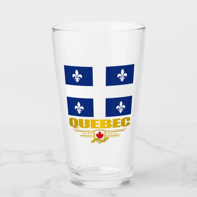 Quebec-Flagge Glas (Vorderseite)