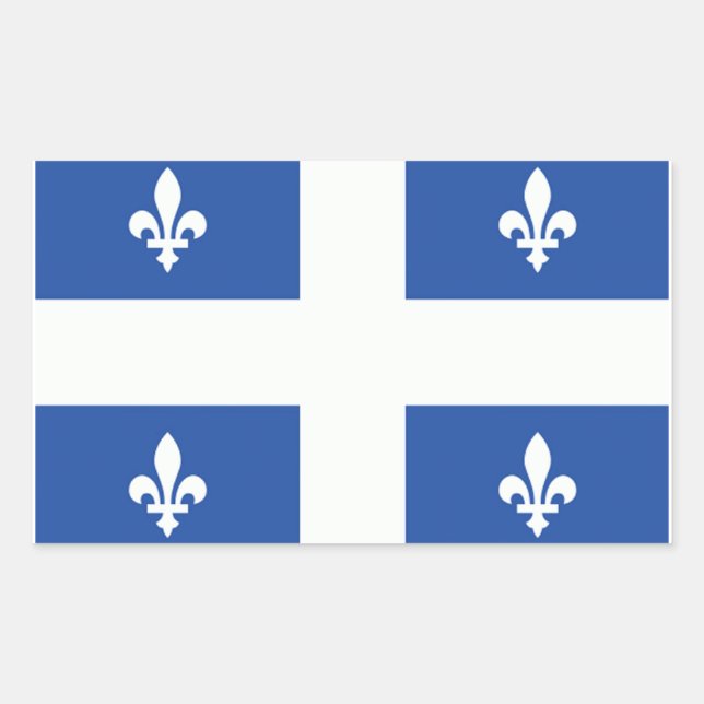 Quebec-Flagge Rechteckiger Aufkleber (Vorderseite)