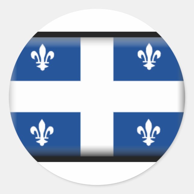 Québec-Flagge Runder Aufkleber (Vorderseite)
