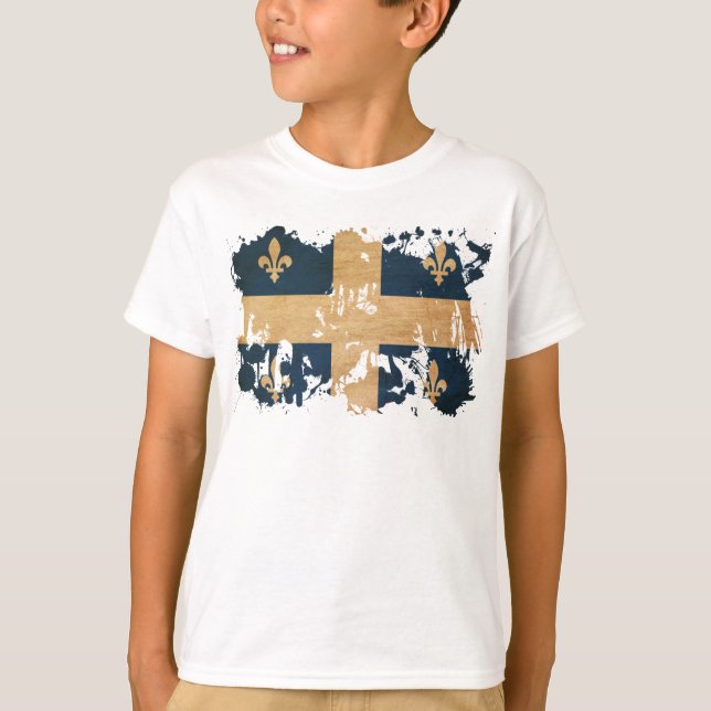Quebec-Flagge T-Shirt (Vorderseite)