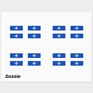 Quebec Flags Graphic Rechteckiger Aufkleber