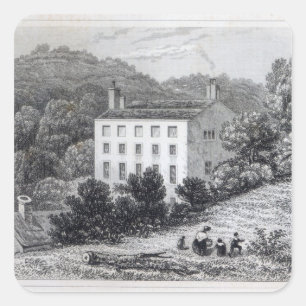 Quebec-Haus Quadratischer Aufkleber