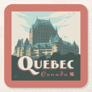 Quebec Kanada   Château Frontenac Rechteckiger Pappuntersetzer