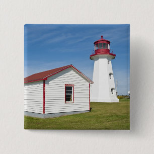 Québec, Kanada. Leuchtturm Cap D'Espoir. Button