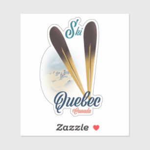 Quebec Kanada Skiplakat Aufkleber