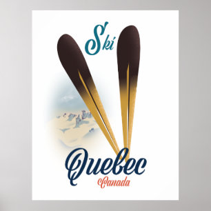 Quebec Kanada Skiplakat Poster