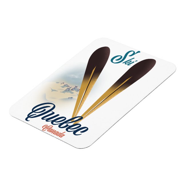 Quebec Kanada Skiposter Magnet (Linke Seite)