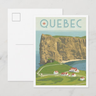 Quebec Kanada Vintage Reise  Postkarte