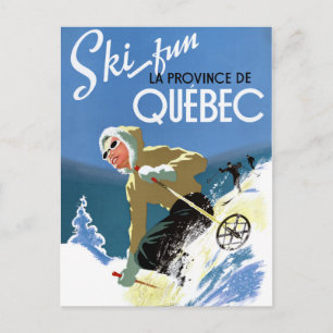 Quebec Kanada Vintage-Reiseplakat Restauriert Postkarte