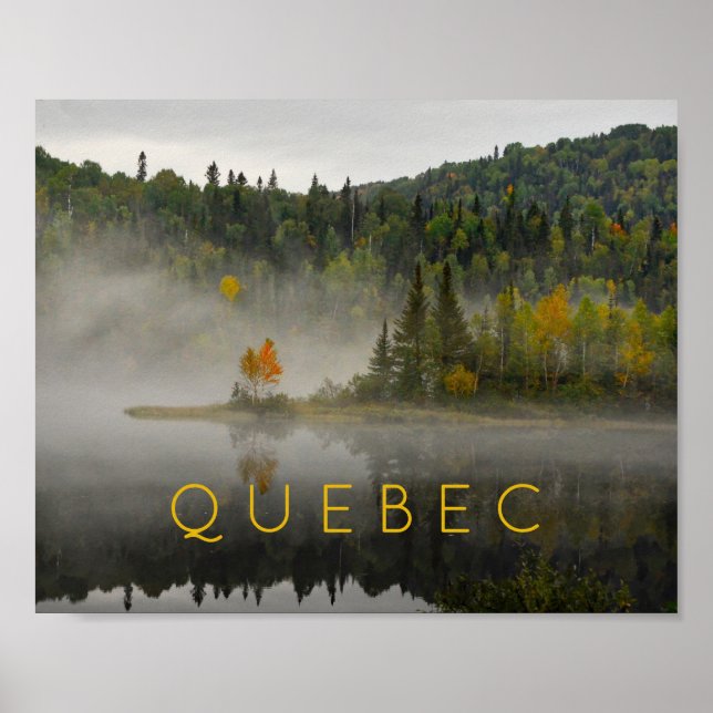 Quebec Landscape Fall Lake with Fog Fine Art Photo Poster (Vorne)