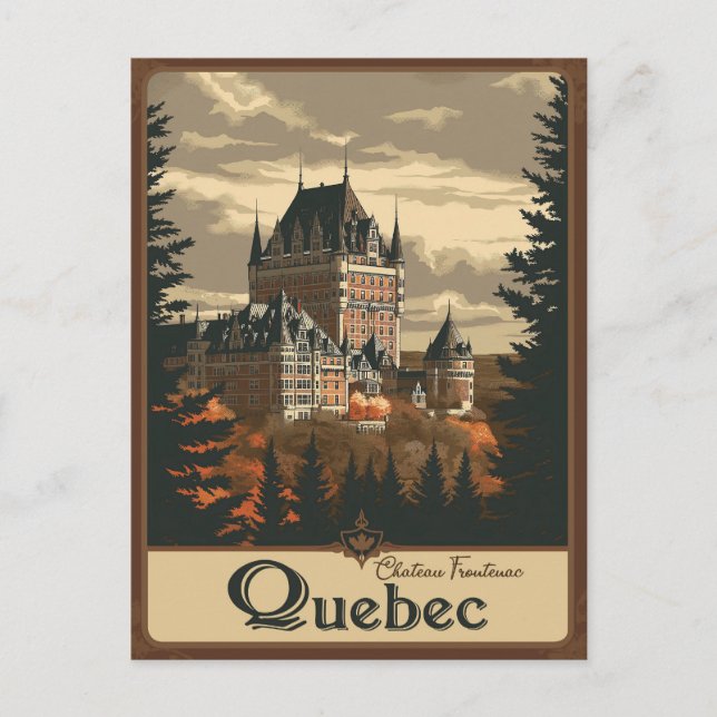 Quebec, Majestät von Le Château Frontenac, Kanada Postkarte (Vorderseite)