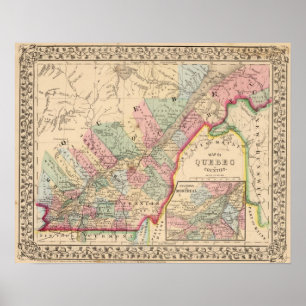 Quebec Map by Mitchell Poster